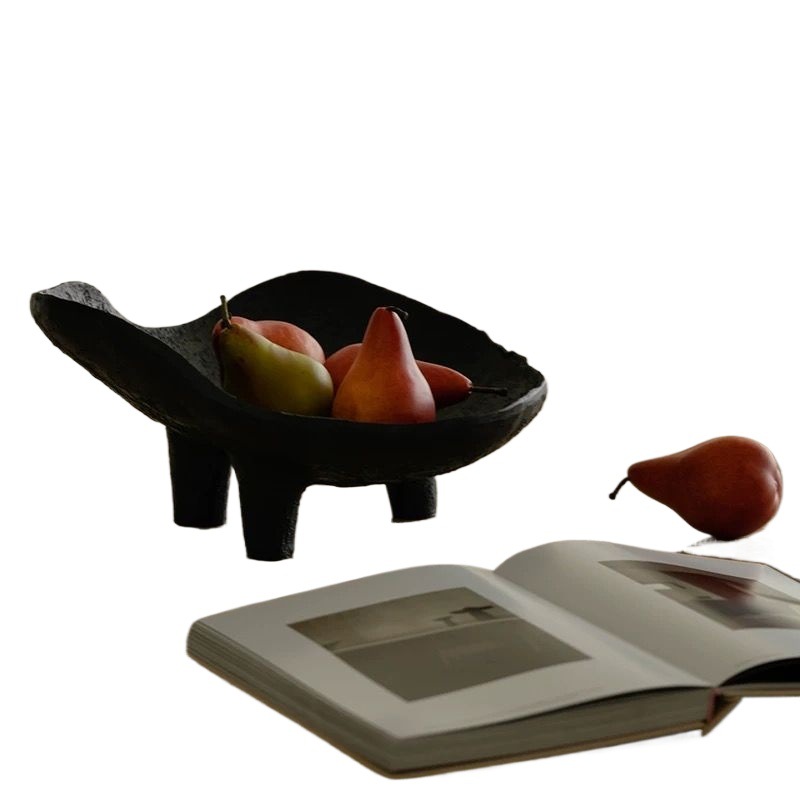 Resin Art Wooden Tray - Nampan Buah Hitam dari Resin, Wadah