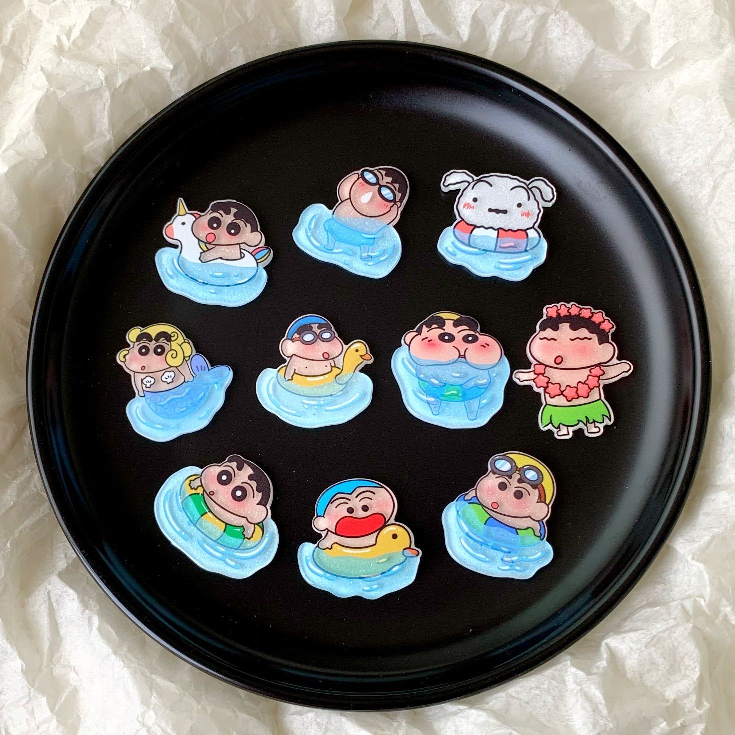 Resin Art Accessories - Aksesoris resin Crayon Shin-chan, kipas, gelas,