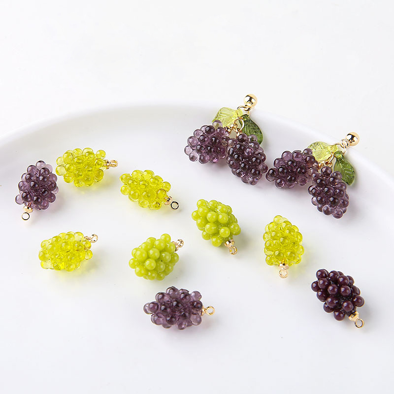 Resin Art Essentials - 6pcs Gantungan Resin Anggur Kecil Lucu,