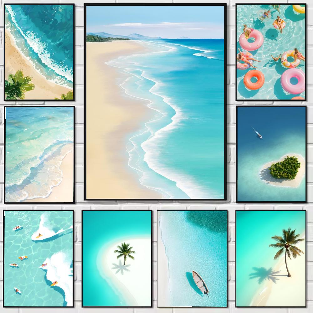 Resin Art Ocean - Poster Liburan Musim Panas di Laut,