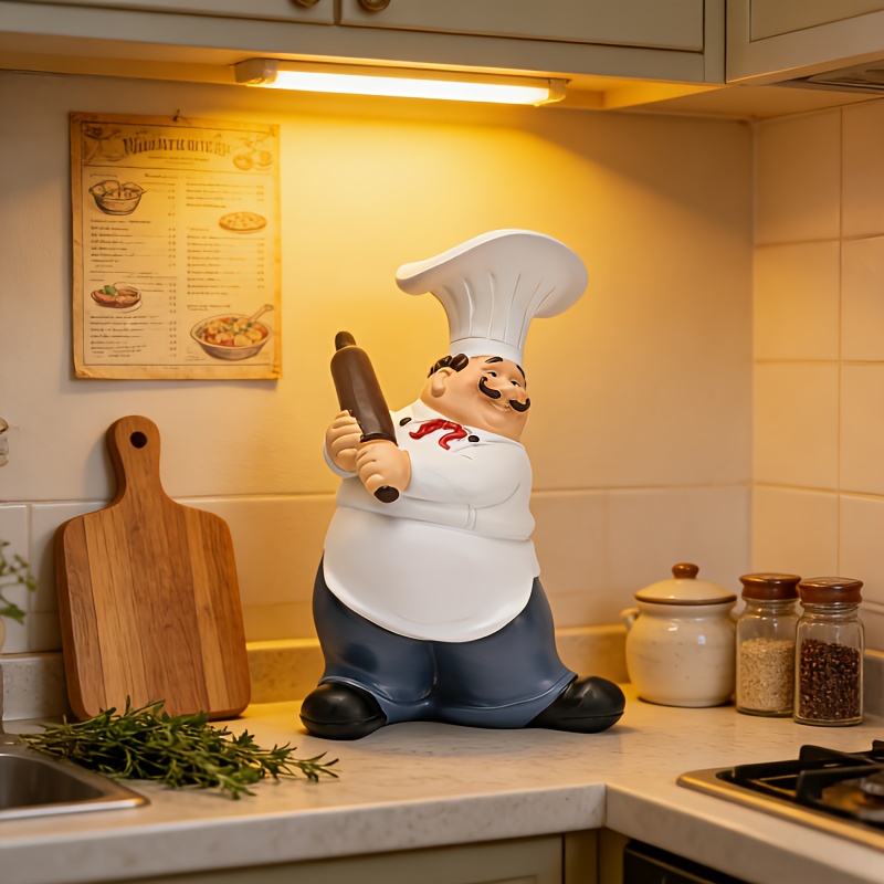 Resin Art Ocean - Patung Resin Chef-Chef Berjenggot yang Melambaikan