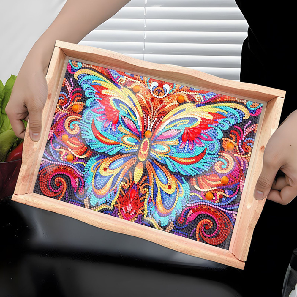 Resin Art Wooden Tray - Nampan Makan Kayu 5D DIY Berhias