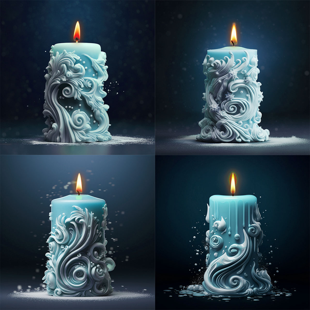 Resin Art Ocean - Cetakan lilin silikon ukiran geometris, cetakan