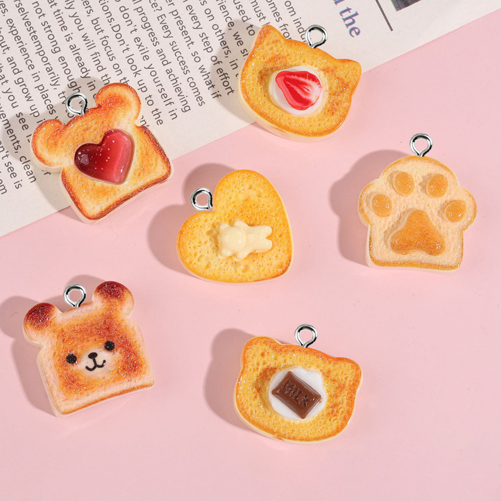Resin Art Essentials - 10pcs Resin Charms Bentuk Hati Beruang