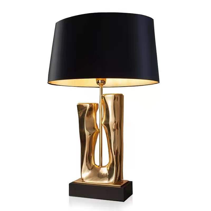 Resin Art Floor Design - Lampu Meja Logam Seni Kreatif Amerika