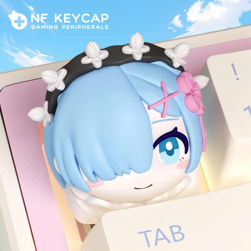 Resin Art World - Keycap Anime Rem Individualitas Seni Kreatif