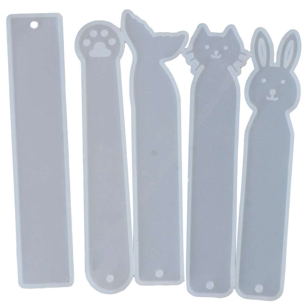 Resin Art Bookmark - 5 Pak Cetakan Pembatas Buku Silikon