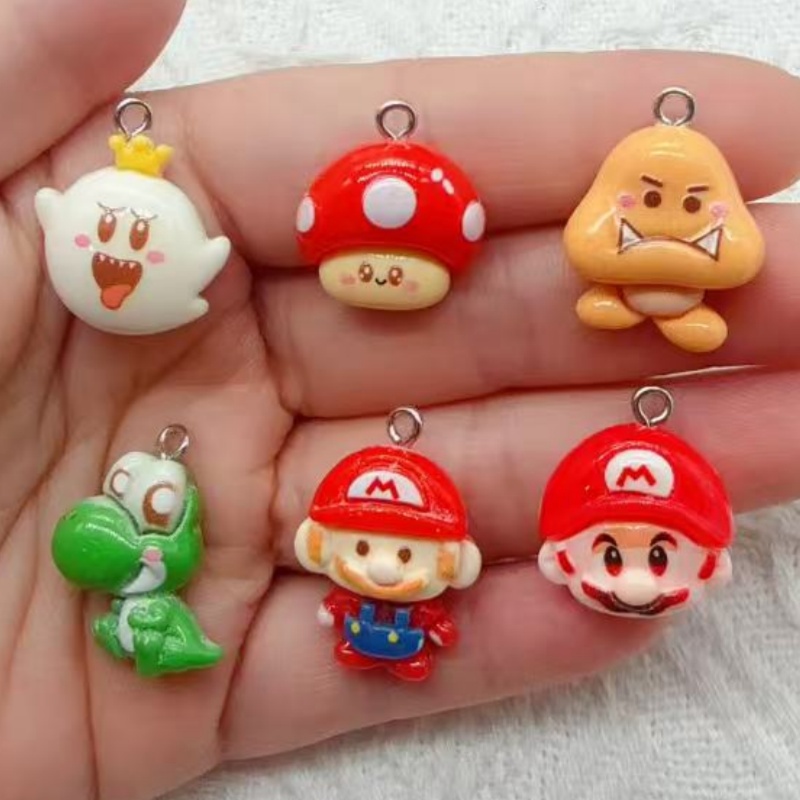 Resin Art Essentials - 10 buah liontin kartun resin, aksesoris