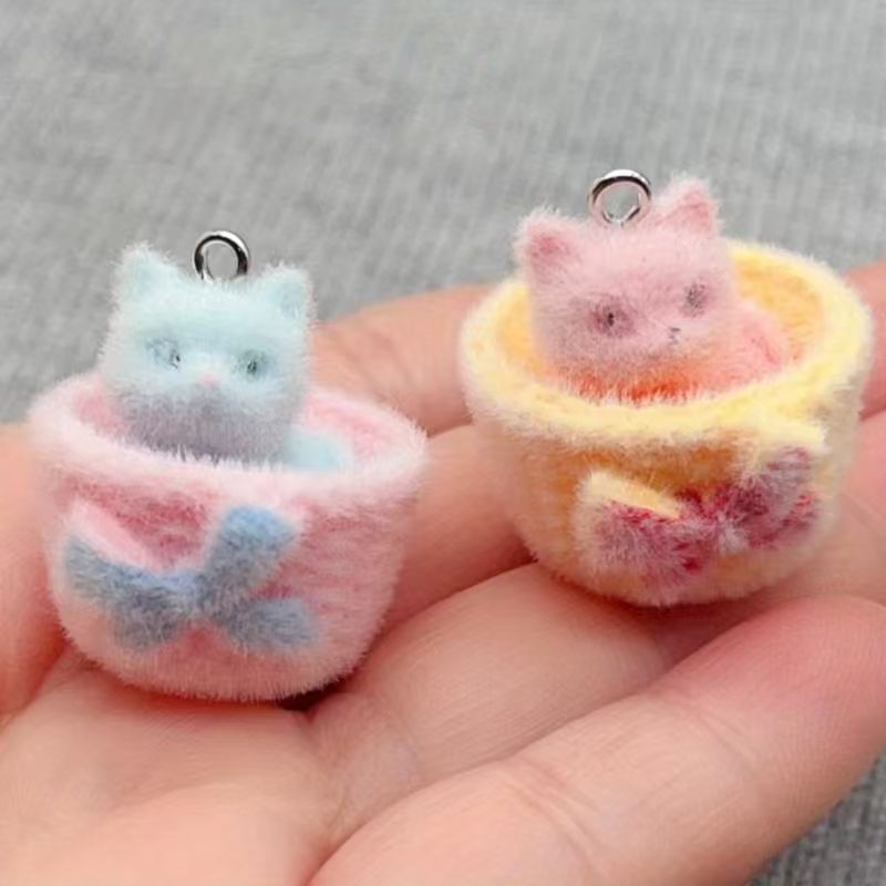 4 buah liontin kucing resin 3D - Resin Art Accessories ulasan dan harga