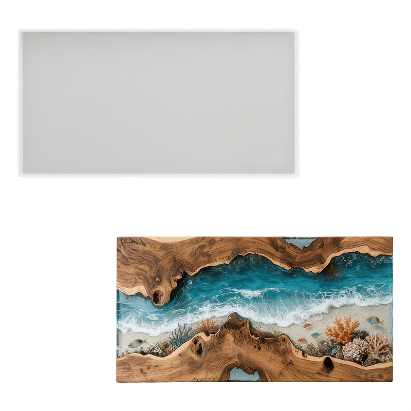 Cetakan Silikon Meja Resin Epo - Resin Art Wooden Tray ulasan dan harga