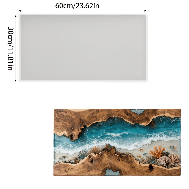 Cetakan Silikon Meja Resin Epo - Resin Art Wooden Tray ulasan dan harga