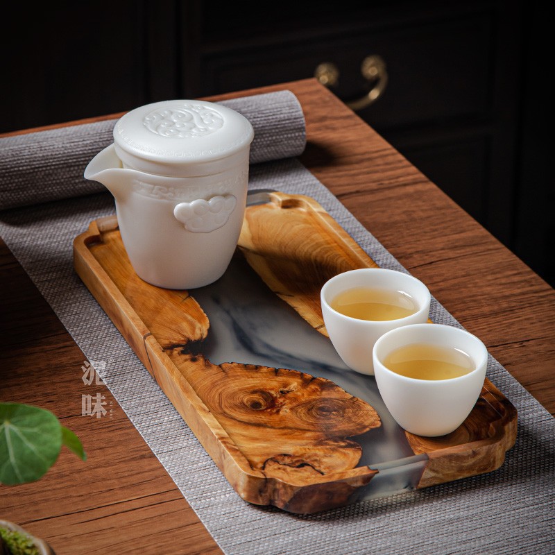 Nampan Teh Gaya Zen Jepang dar - Resin Art Wooden Tray ulasan dan harga