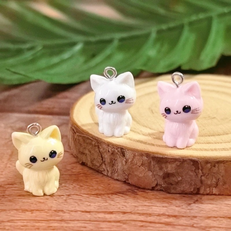 10pcs 3D Kawaii Happy Cat Resi - Resin Art Accessories ulasan dan harga