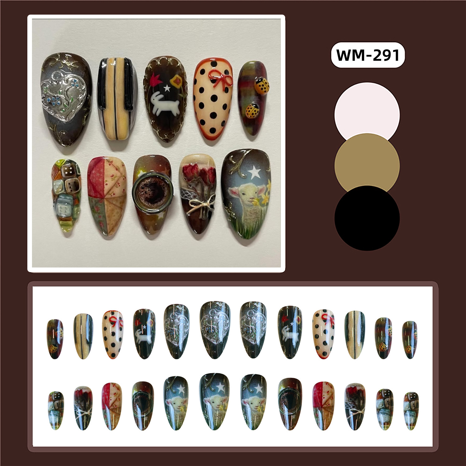 24 Buah Kuku Palsu Gaya Pedesa - Resin Art Ocean ulasan dan harga