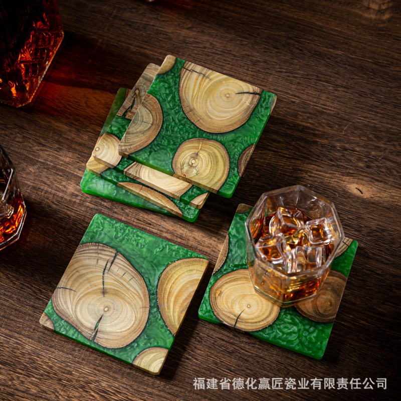 Zen Ink-Art Dry Brew Tea Tray  - Resin Art Wooden Tray ulasan dan harga