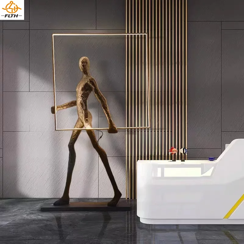 Lampu Lantai Patung Seni Human - Resin Art Floor Design ulasan dan harga